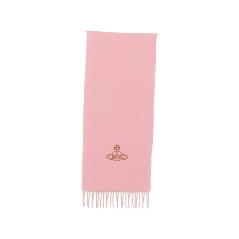 Vivienne Westwood Orb-embroidered Fringed Scarf