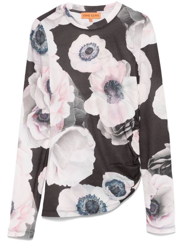 asymmetric long-sleeves top
