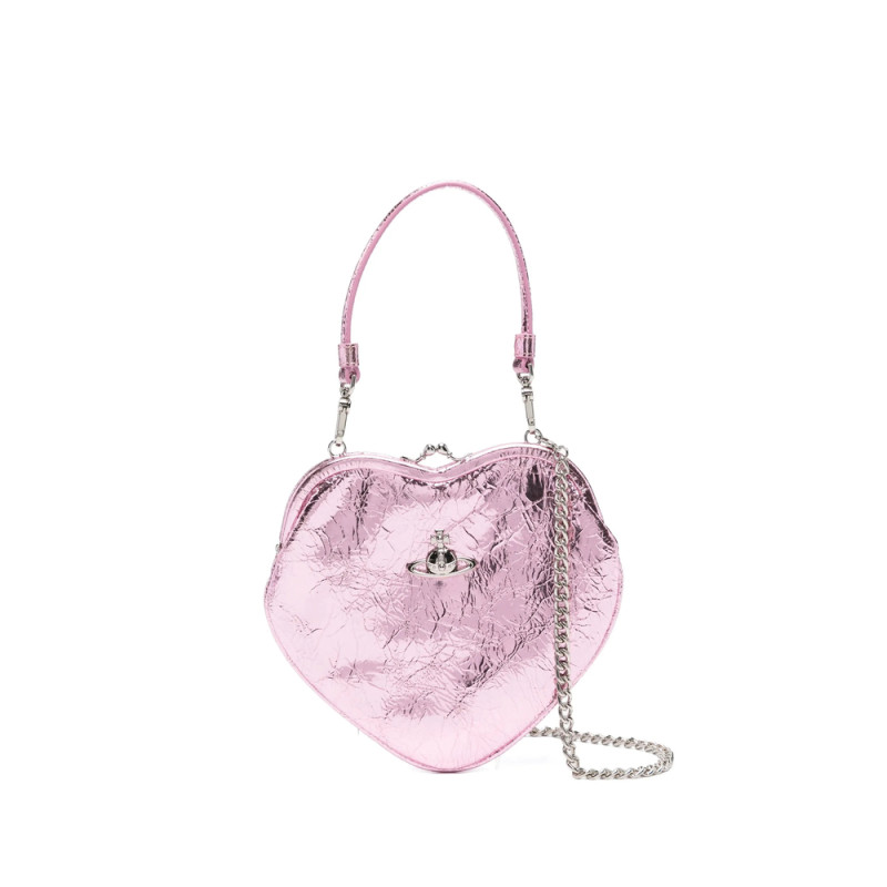 Vivienne Westwood Heart-shaped Metallic Clutch Bag
