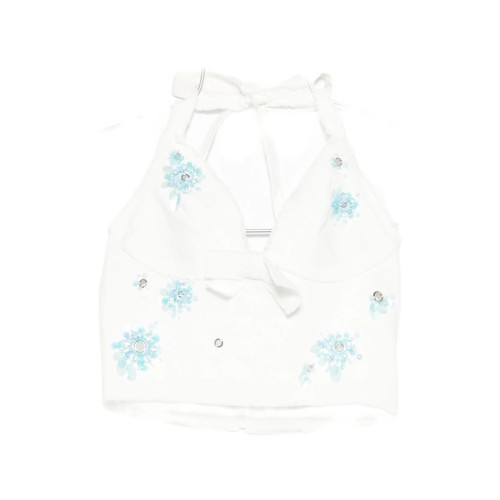 Shushu/tong Floral Halterneck Crop Top
