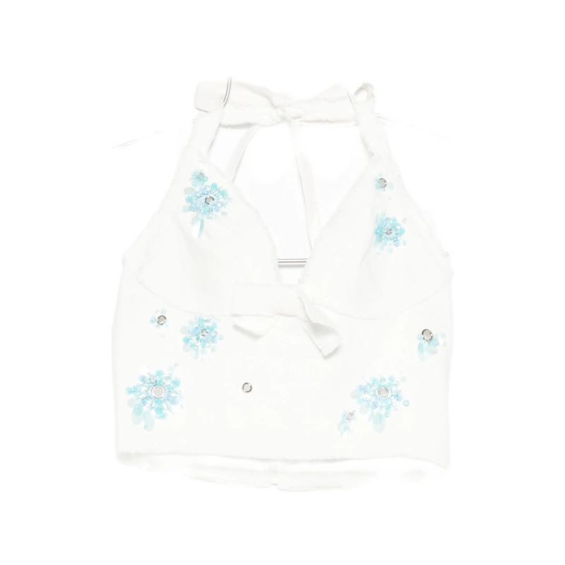Shushu/tong Floral Halterneck Crop Top