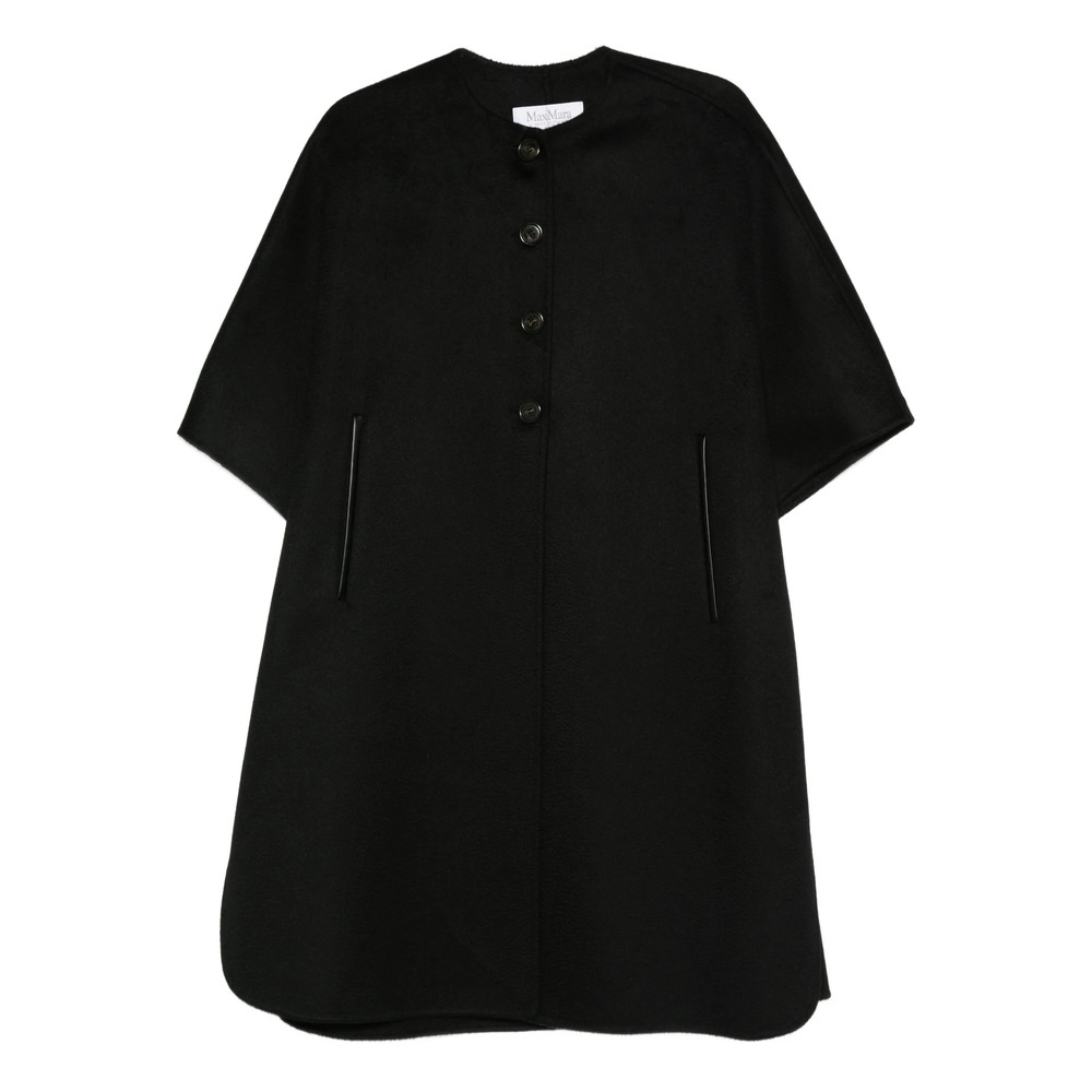 Max Mara Button-fastening Short-sleeved Cape