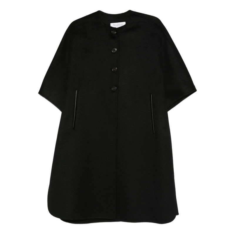 Max Mara Button-fastening Short-sleeved Cape