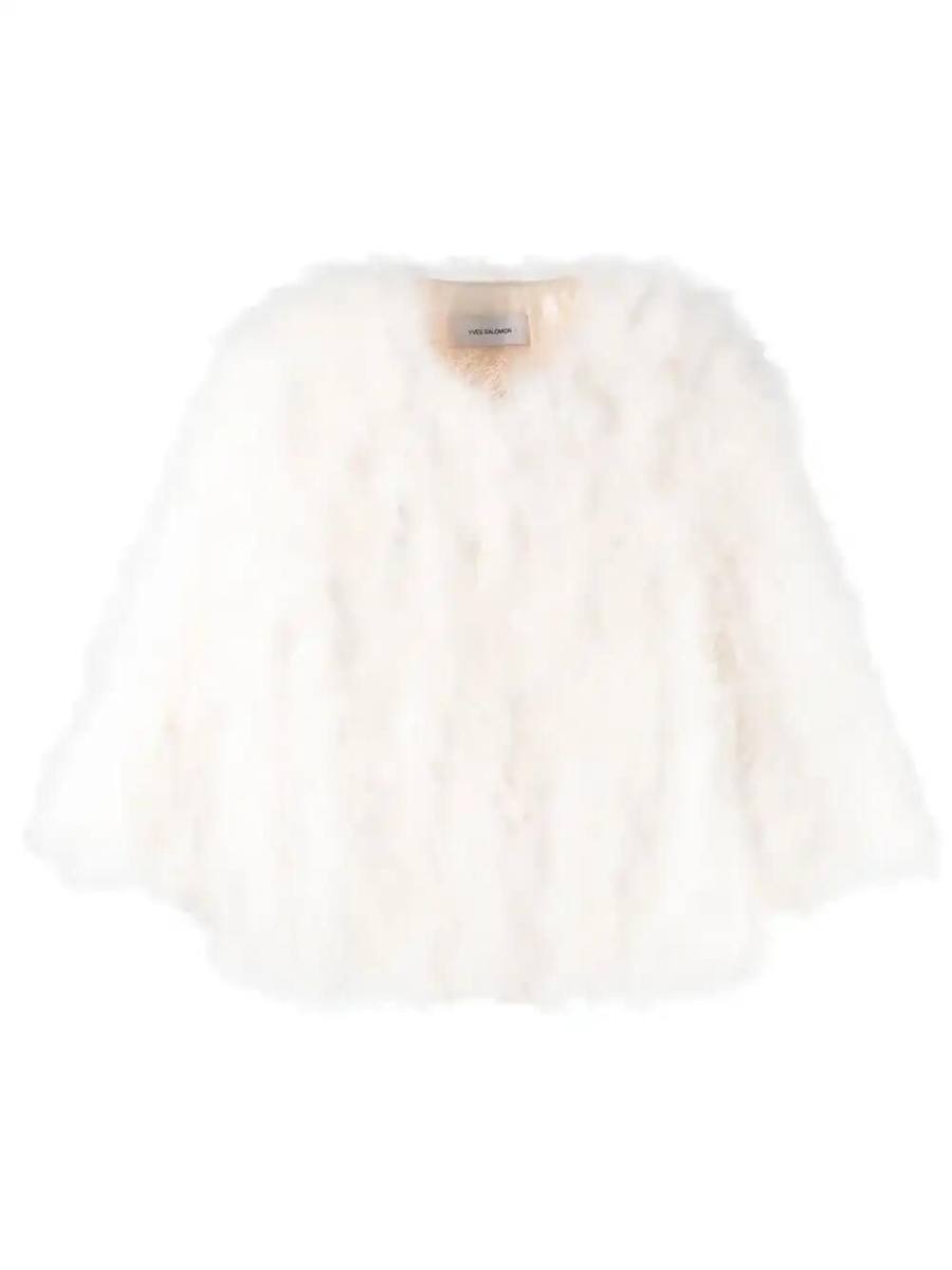 feather-trim jacket