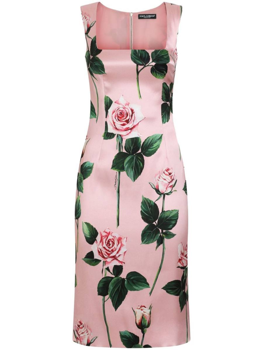 floral-print midi dress