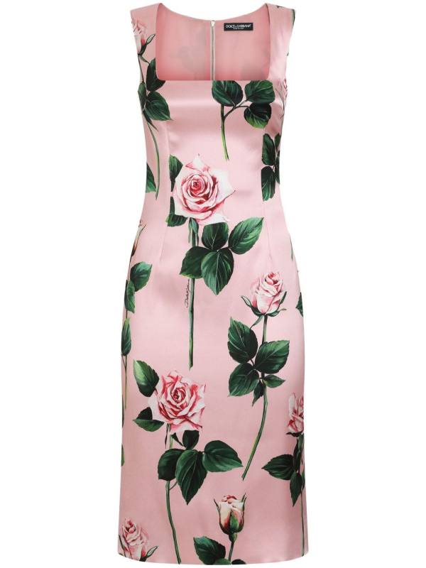 floral-print midi dress