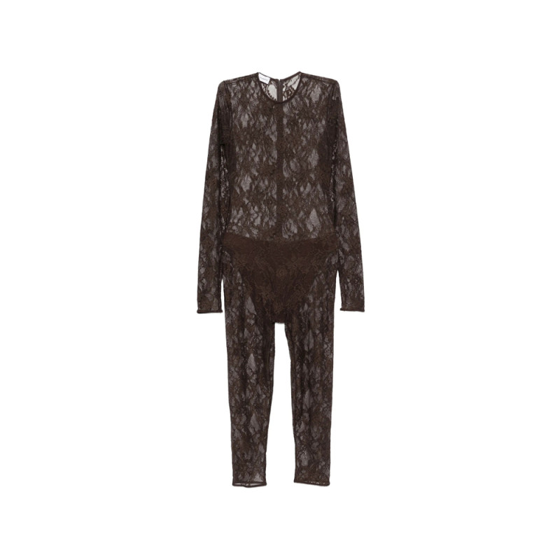 The Andamane Sheila Lace-pattern Long-sleeve Jumpsuit