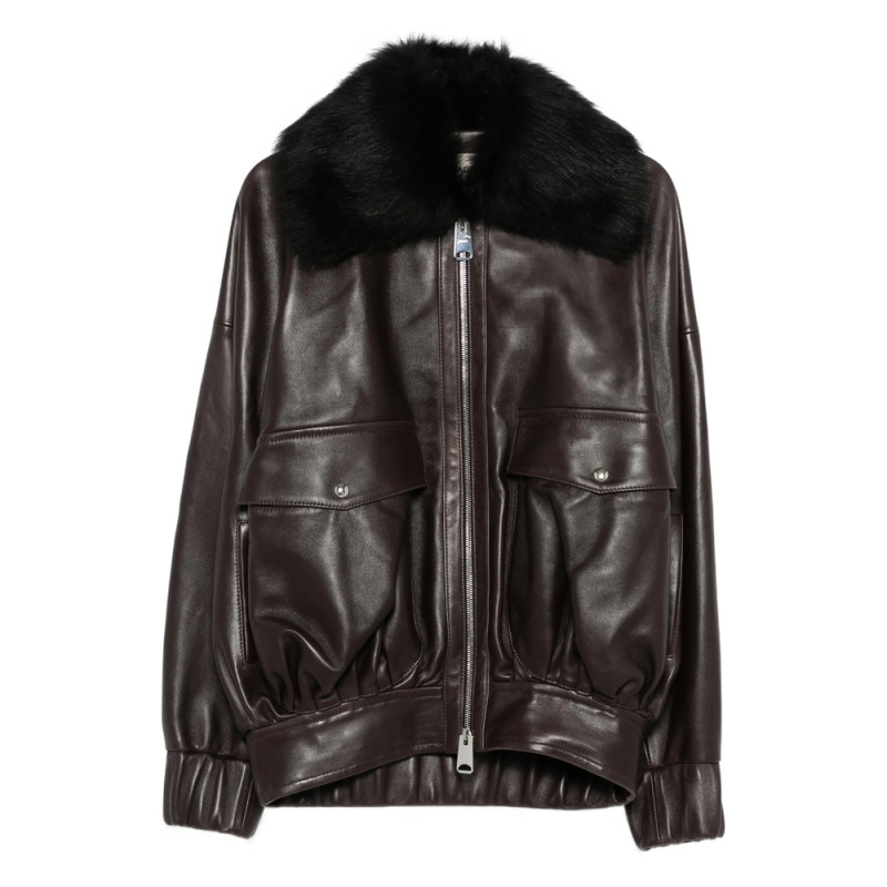 Khaite Fur-collar Leather Jacket