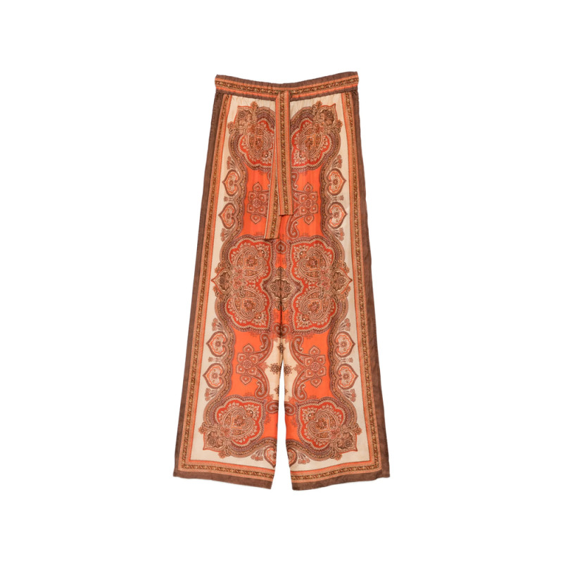 Zimmermann Mahon Paisley-print Belted Trousers