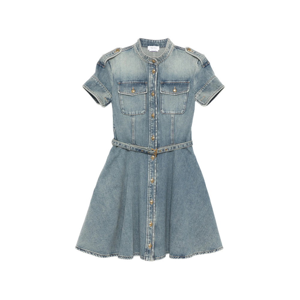 Alexander Mcqueen Denim Mini Dress