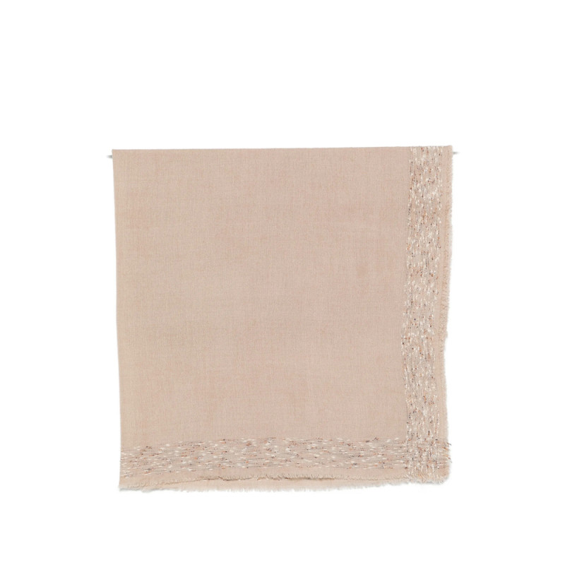 Faliero Sarti Fringed Bouclé-trim Scarf