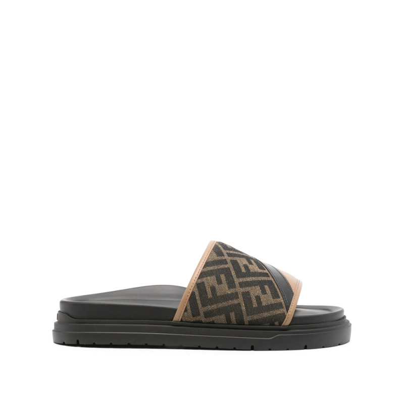 Fendi Diagonal Padded Slides