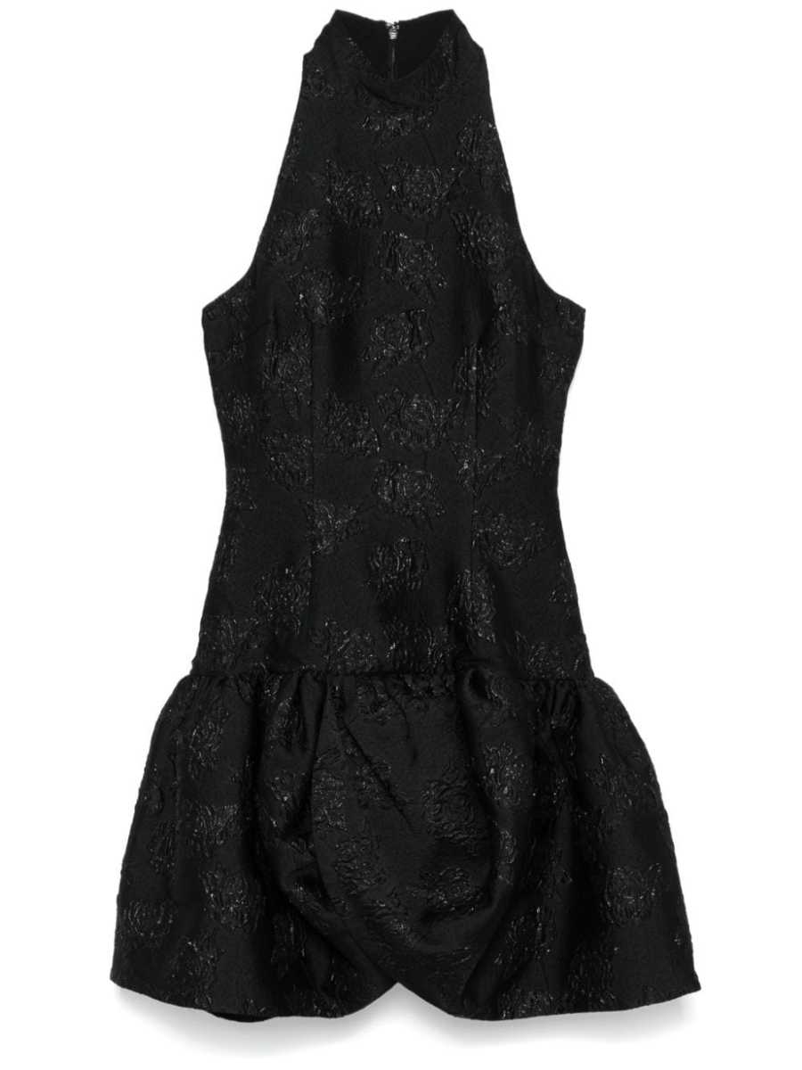jacquard draped mini dress