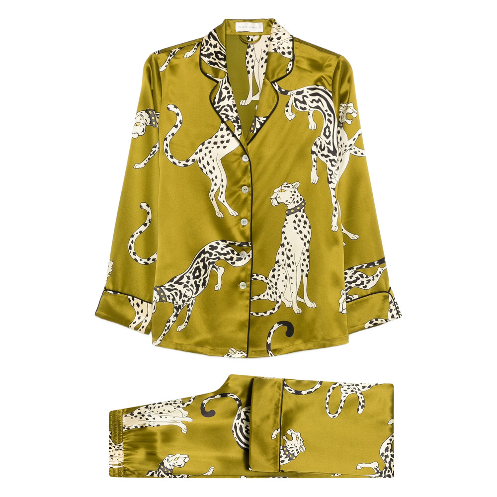 Olivia Von Halle Lila Chanson Animal-print Pyjama (set Of Two)