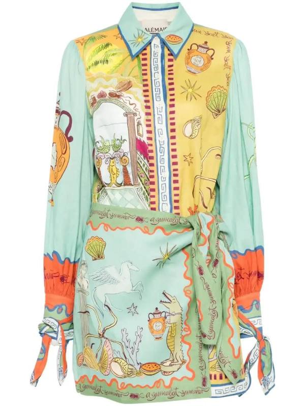 Surrealist Summer mini shirtdress