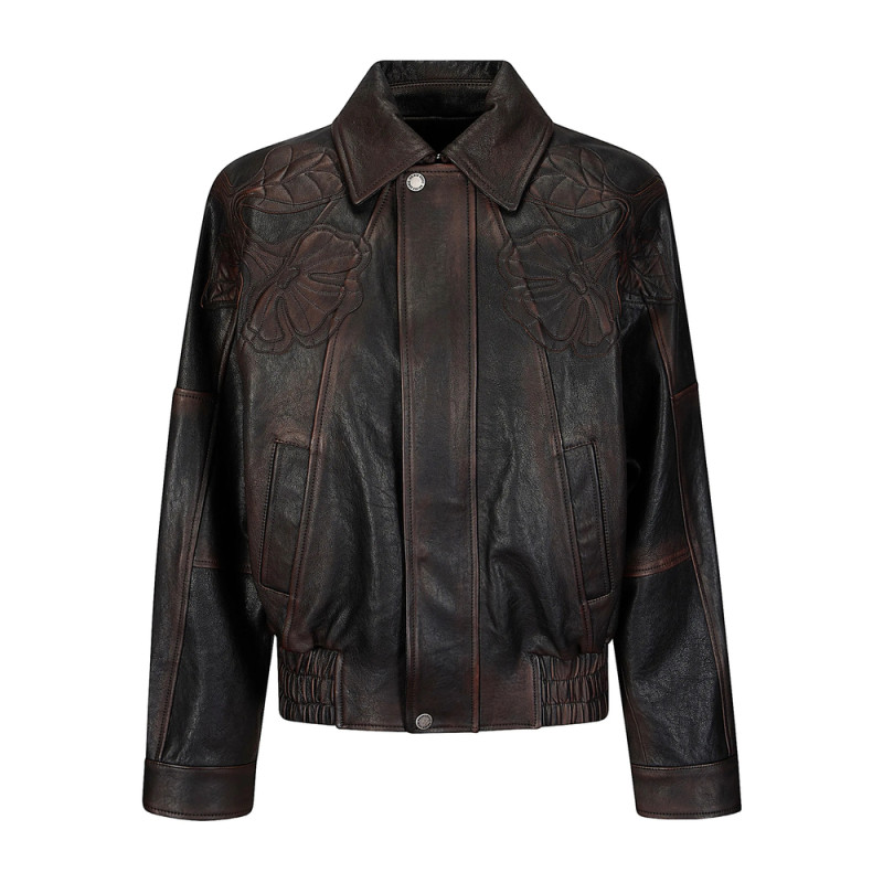 Golden Goose Appliqued Leather Jacket
