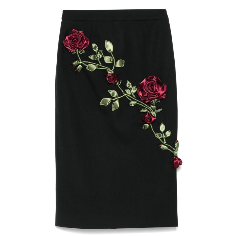 Markgong Floral-appliqué Skirt