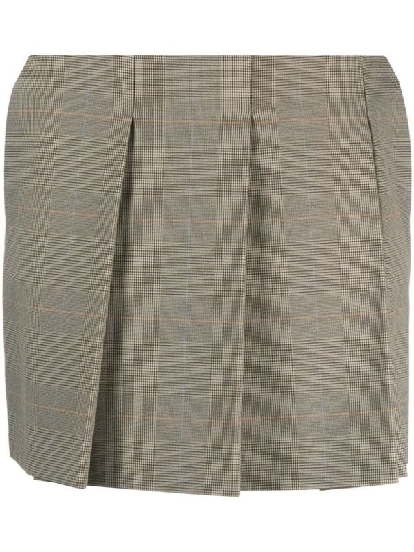 checked pleated miniskirt