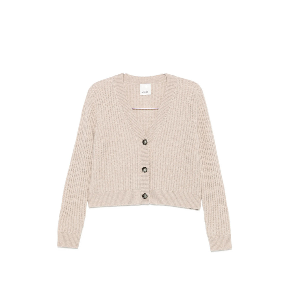 Allude Ribbed-knit V-neck Cardigan