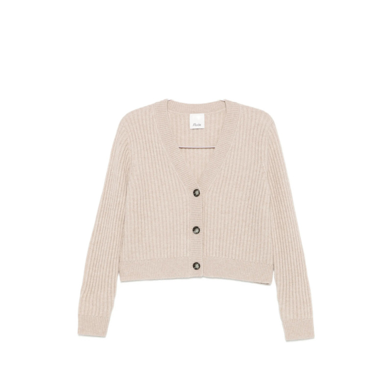 Allude Ribbed-knit V-neck Cardigan