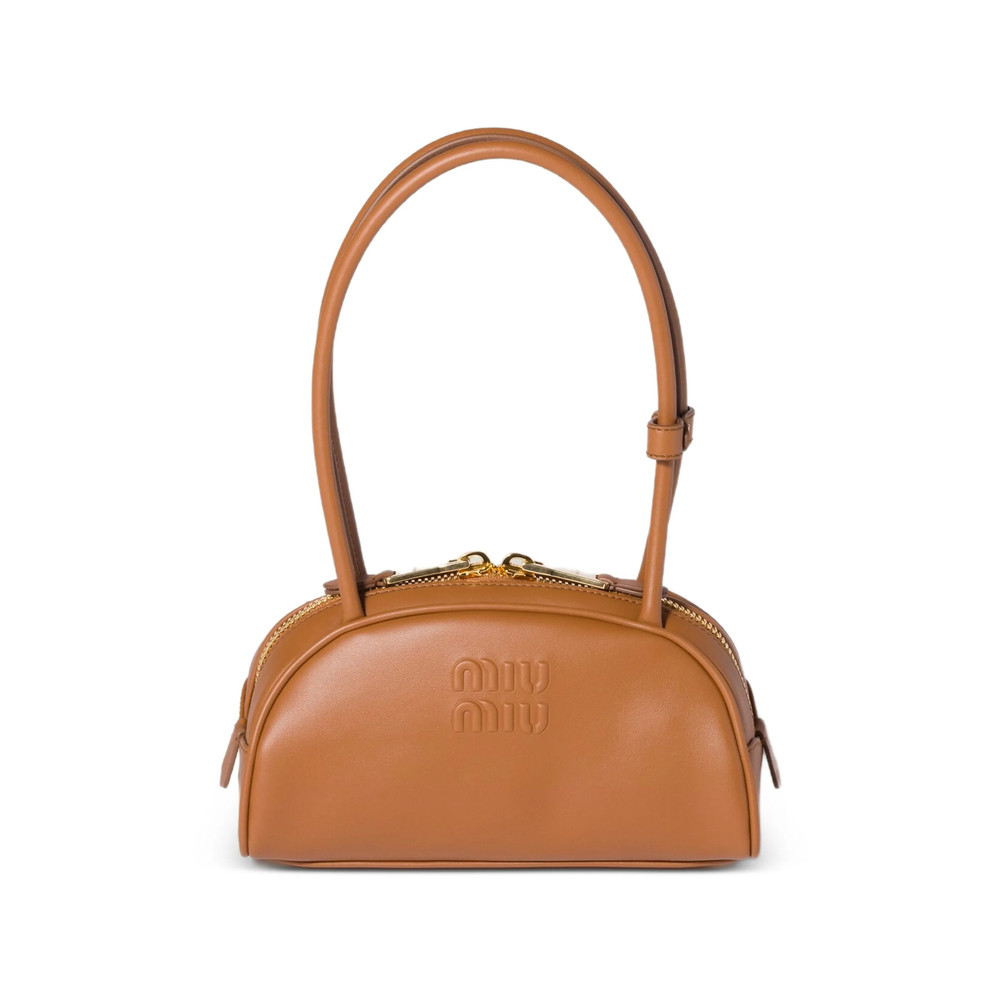 Miu Miu Beau Embossed-logo Leather Shoulder Bag