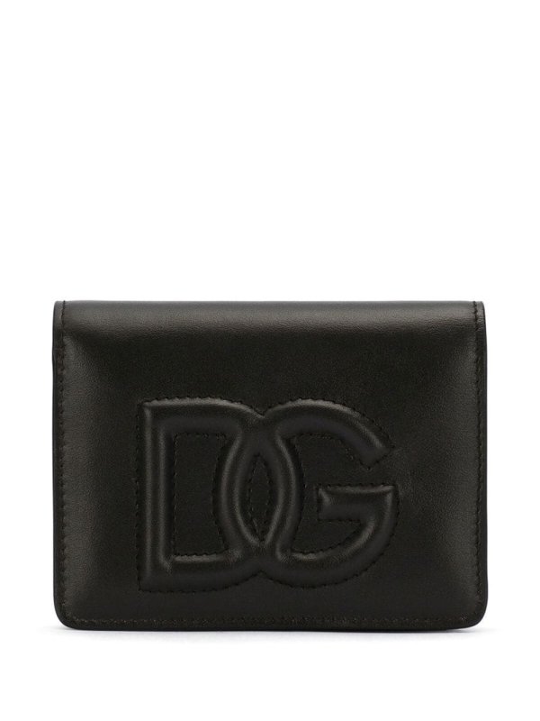 DG-logo embossed leather wallet