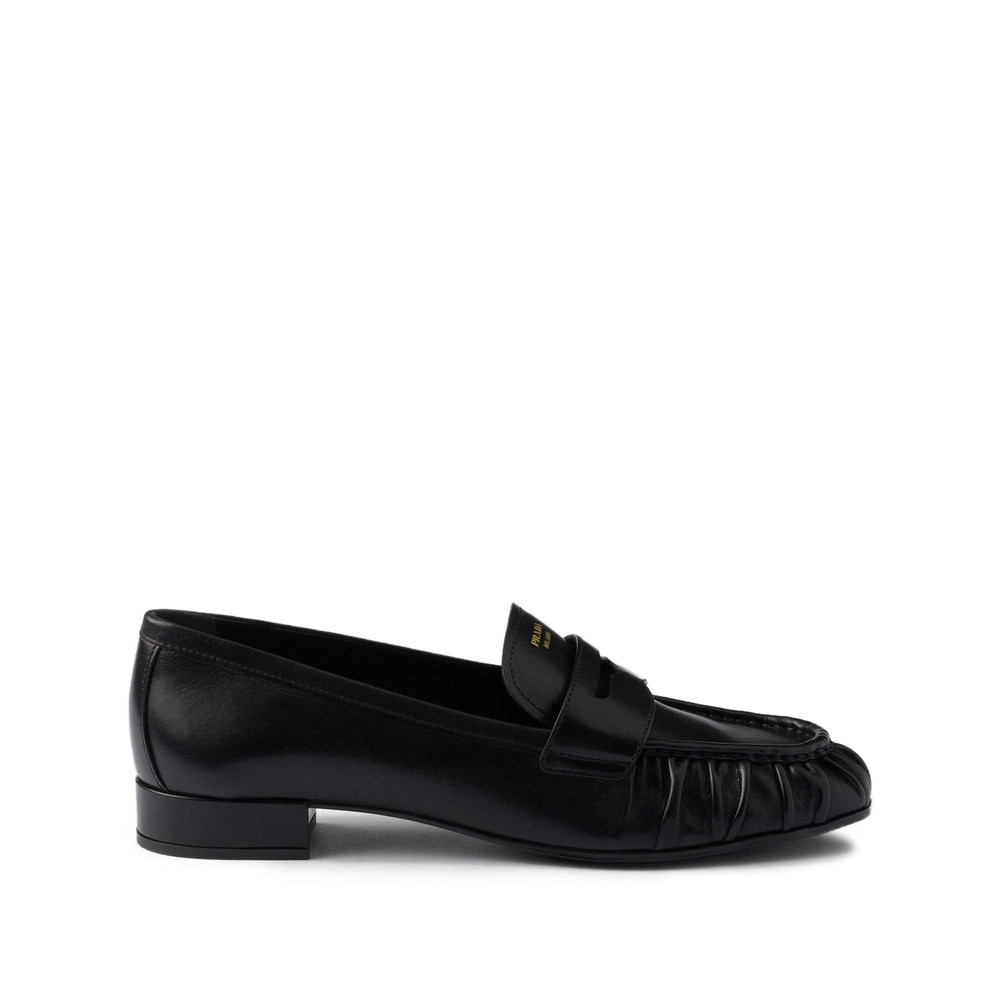 Prada Pleated Leather Loafers