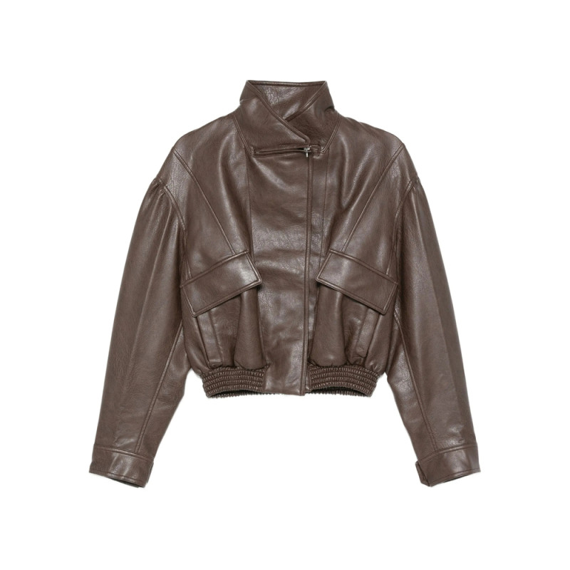 Low Classic Faux-leather Bomber Jacket
