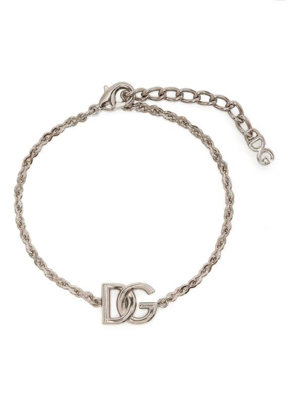 logo-plaque chain-link bracelet