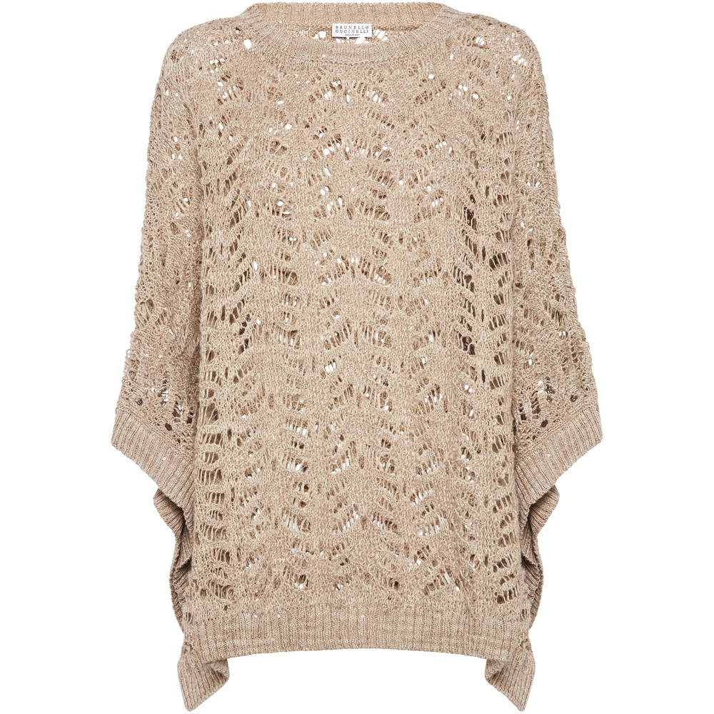 Brunello Cucinelli Foliage Lace Poncho
