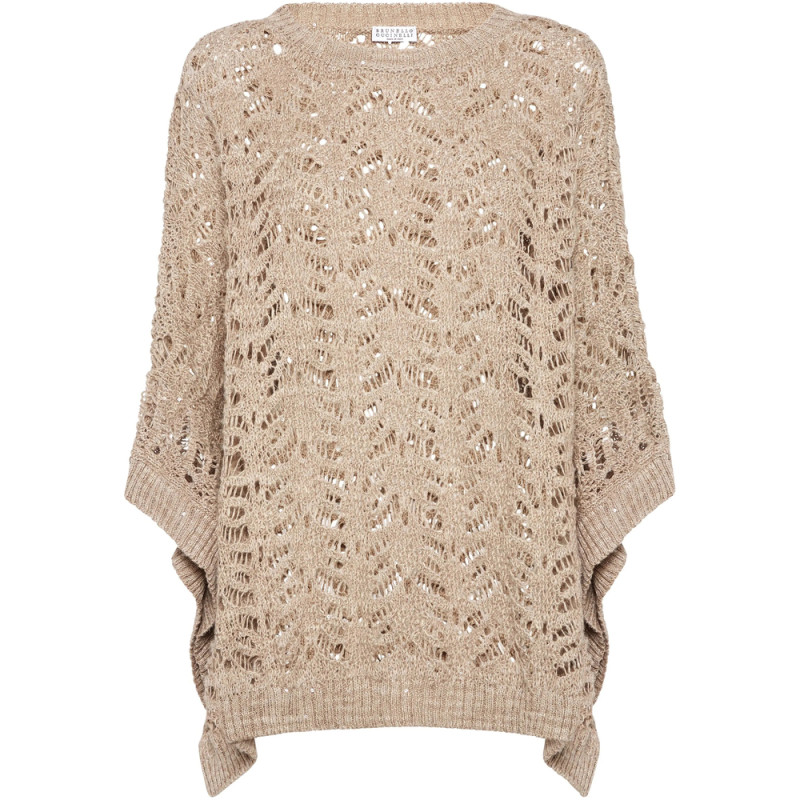 Brunello Cucinelli Foliage Lace Poncho