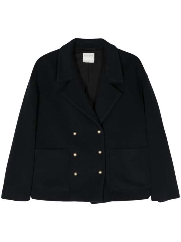 double-breasted wool-blend jacket
