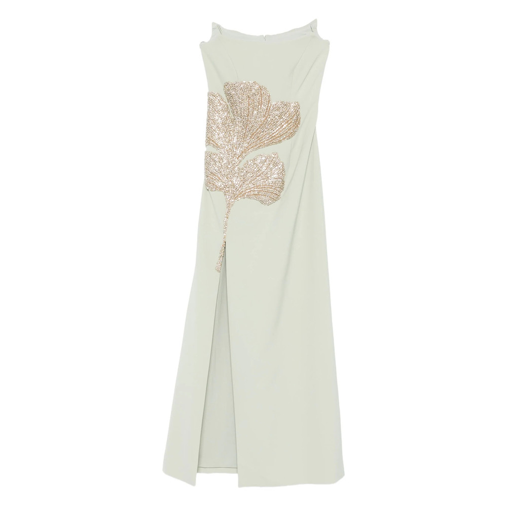 Costarellos Leaf-embellished Slit-detail Maxi Dress