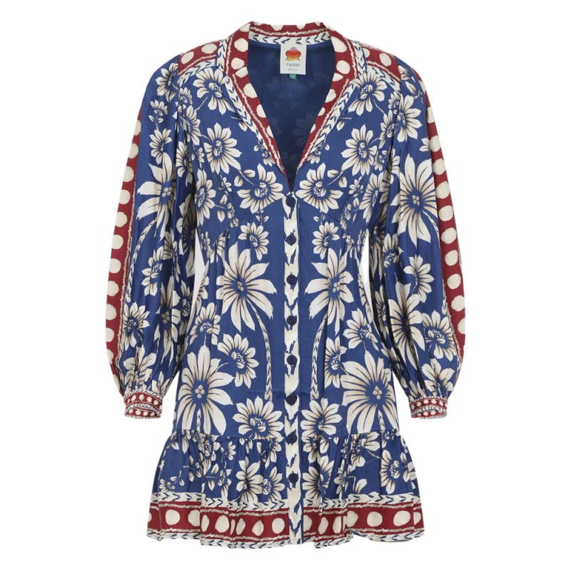 Farm Rio Floral Button Dress