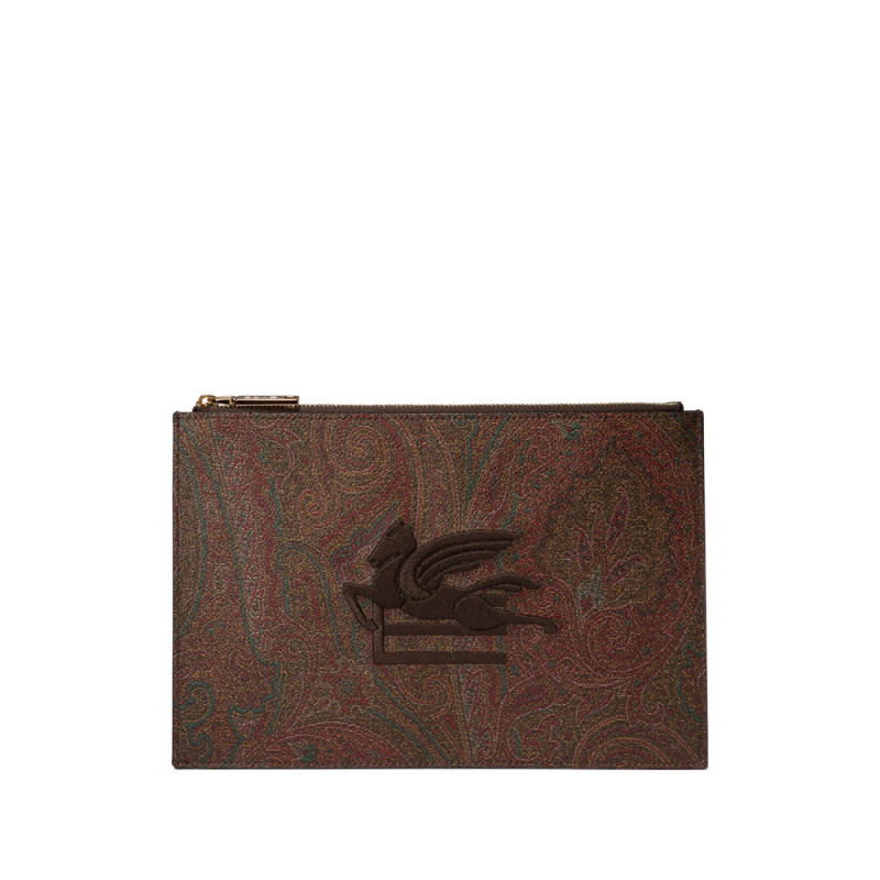 Etro Logo Embroidered Clutch Bag