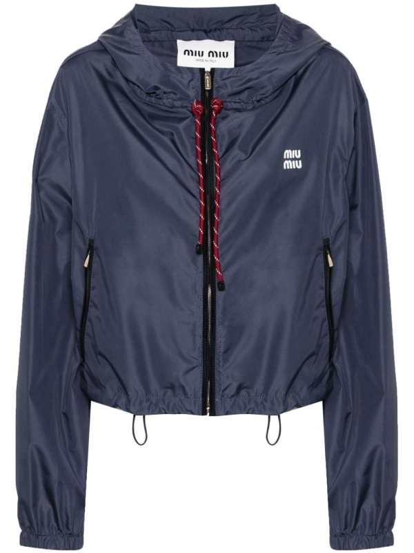 logo-rubberised hooded jacket