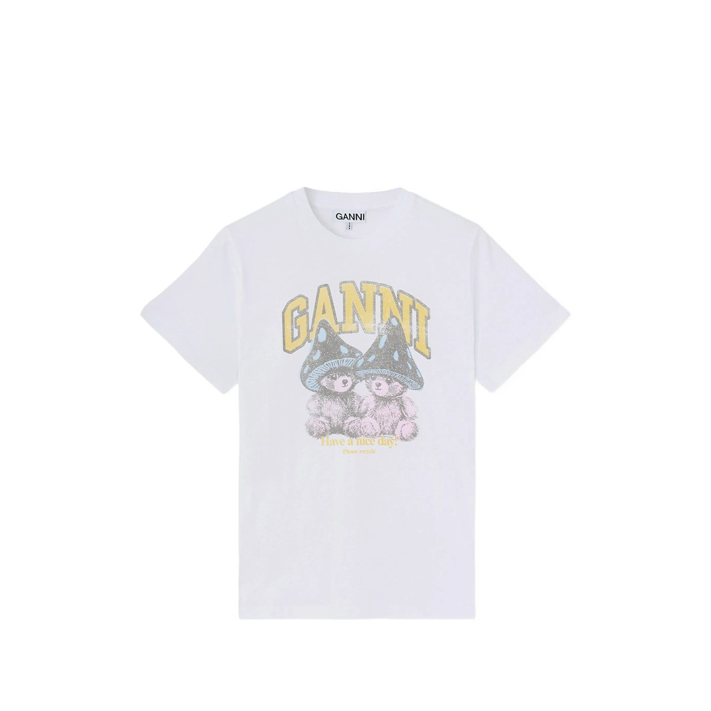 Ganni T-shirt With Mushroom Teddy