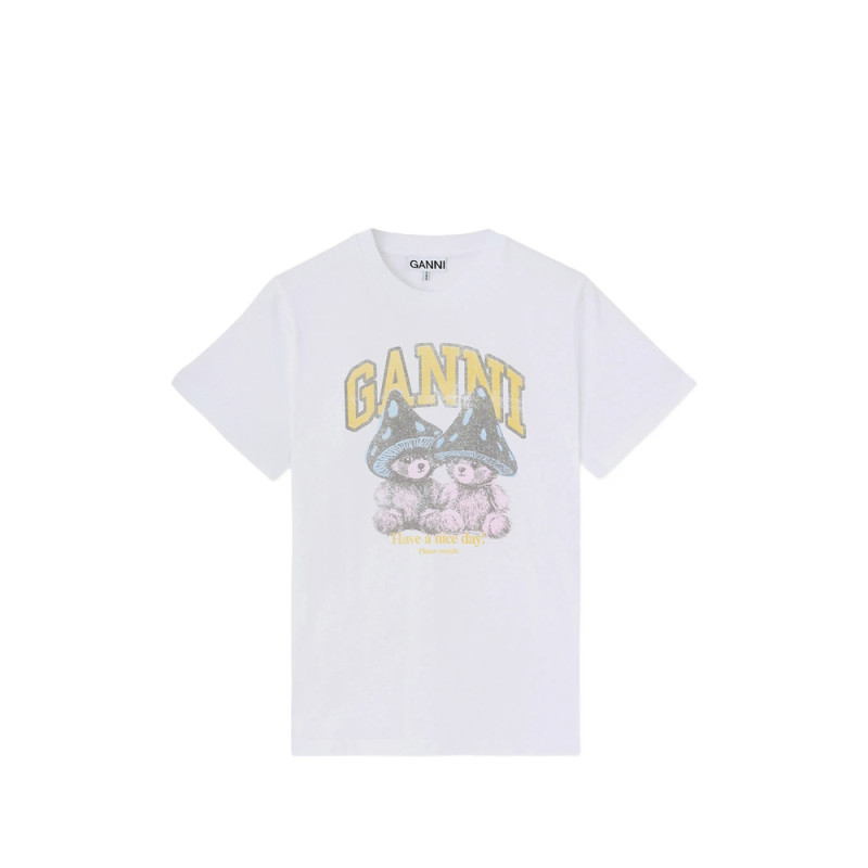 Ganni T-shirt With Mushroom Teddy