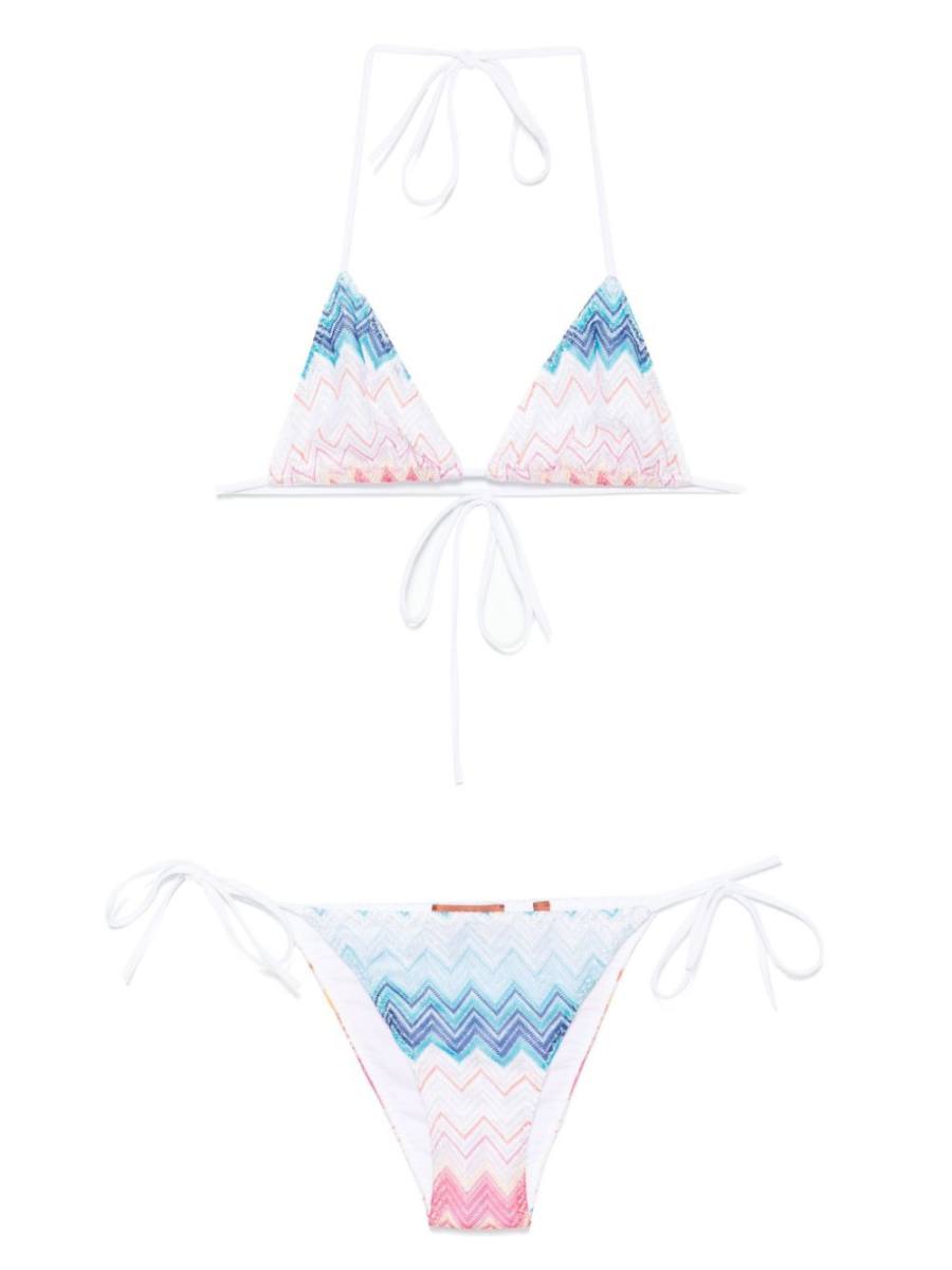 zigzag lurex bikini set