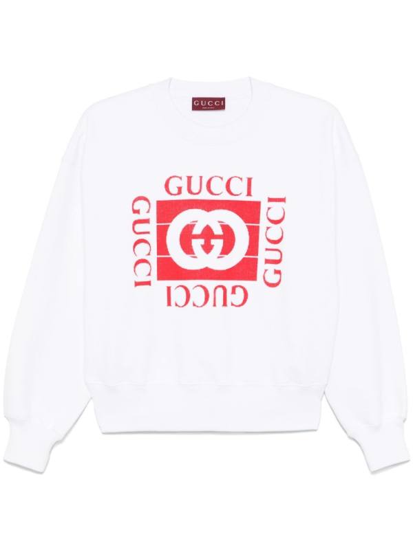 flocked-logo sweatshirt