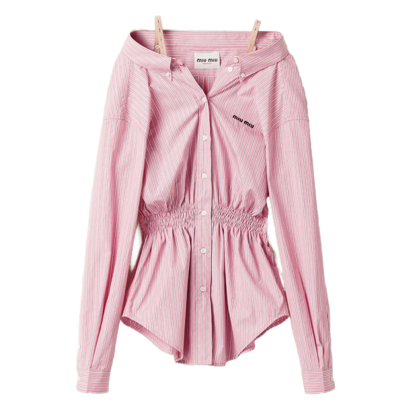 Miu Miu Striped Elasticated Mini Dress