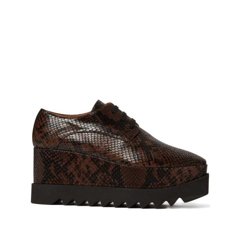 Stella Mccartney 80mm Elyse Snakeskin-effect Platform Derby Shoes