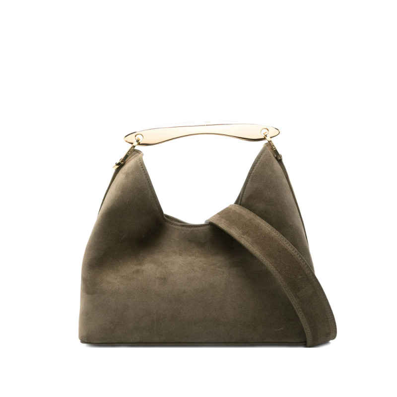Elleme Boomerang Curved-handle Suede Tote Bag