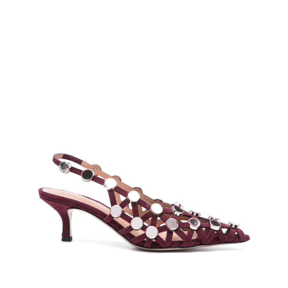 The Attico 50mm Grid Slingback Pumps