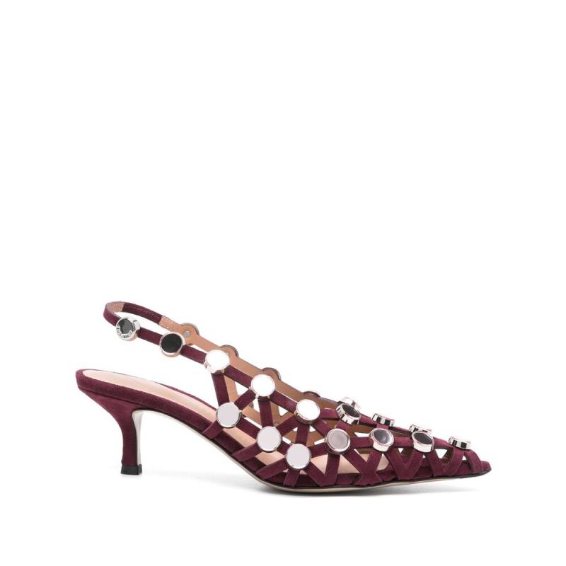 The Attico 50mm Grid Slingback Pumps