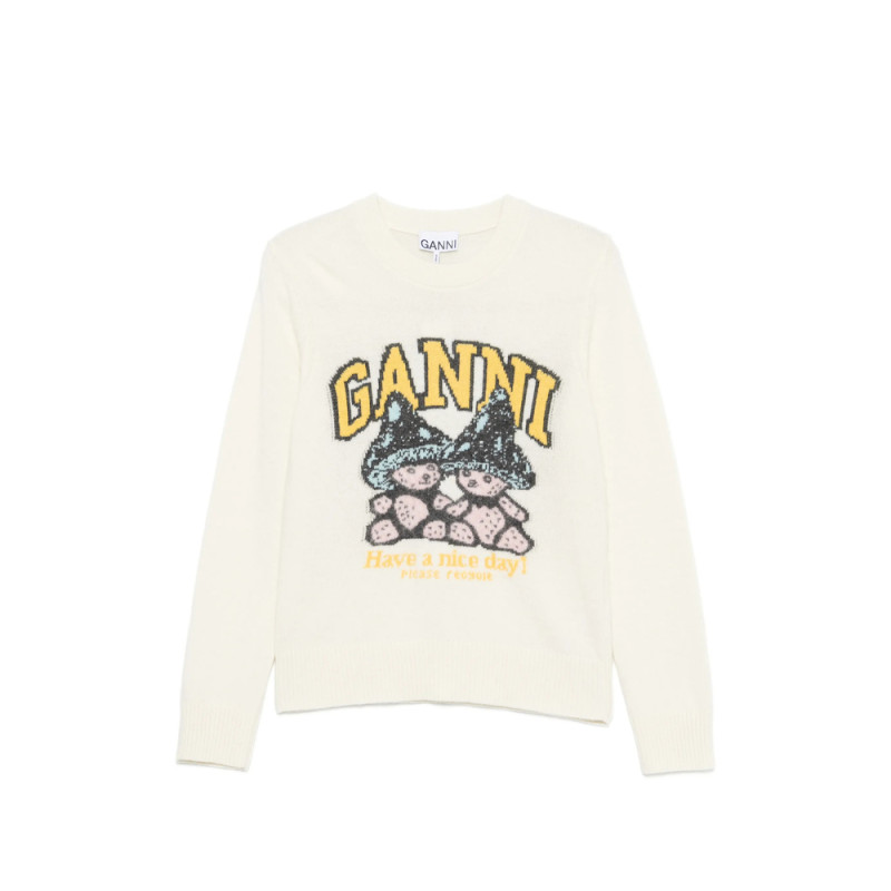 Ganni Intarsia-knit Sweater