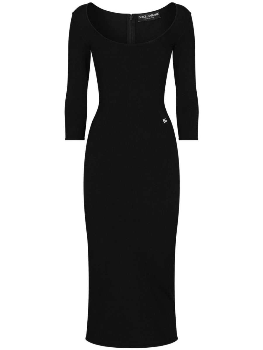 logo-plaque midi dress