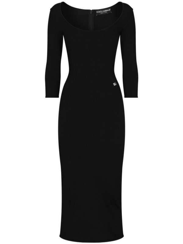 logo-plaque midi dress