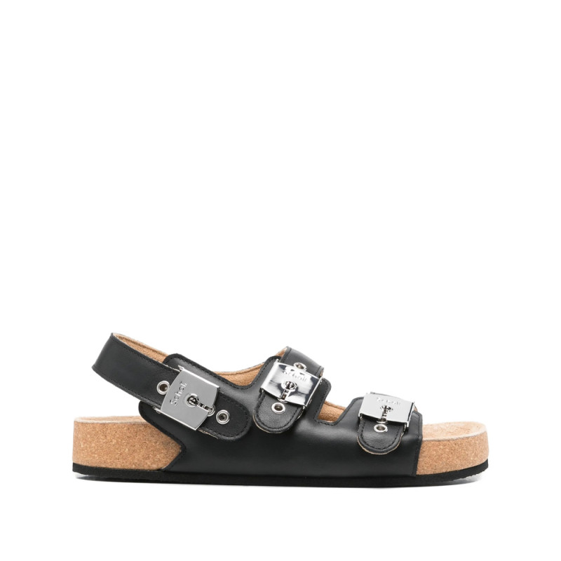 Balenciaga Buckle-strap Leather Sandals