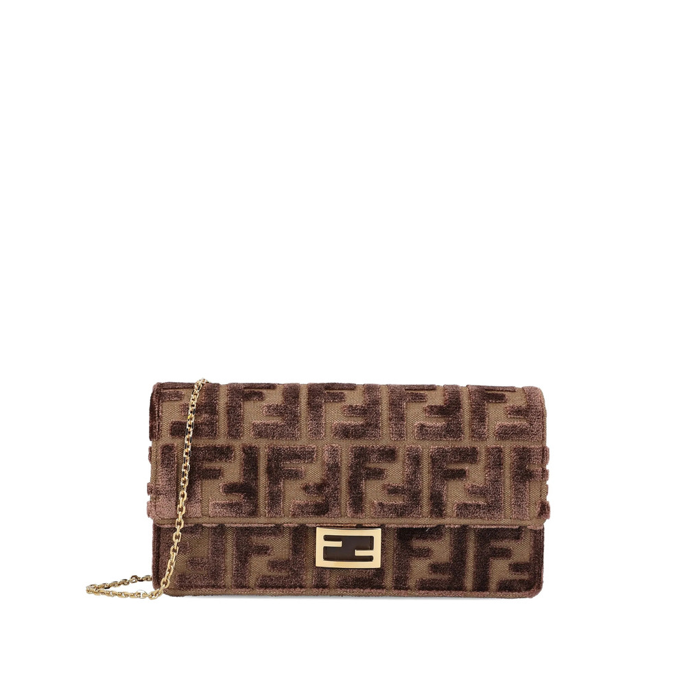 Fendi Jacquard-pattern Buckle Shoulder Bag